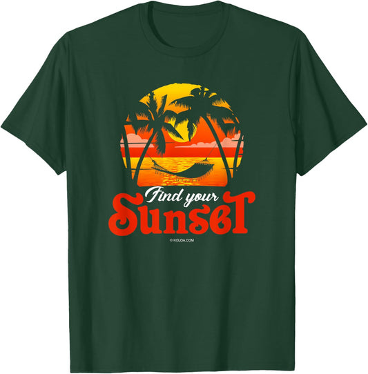 Find Your Sunset Hammock Logo T-Shirt - T-Shirt | Forest