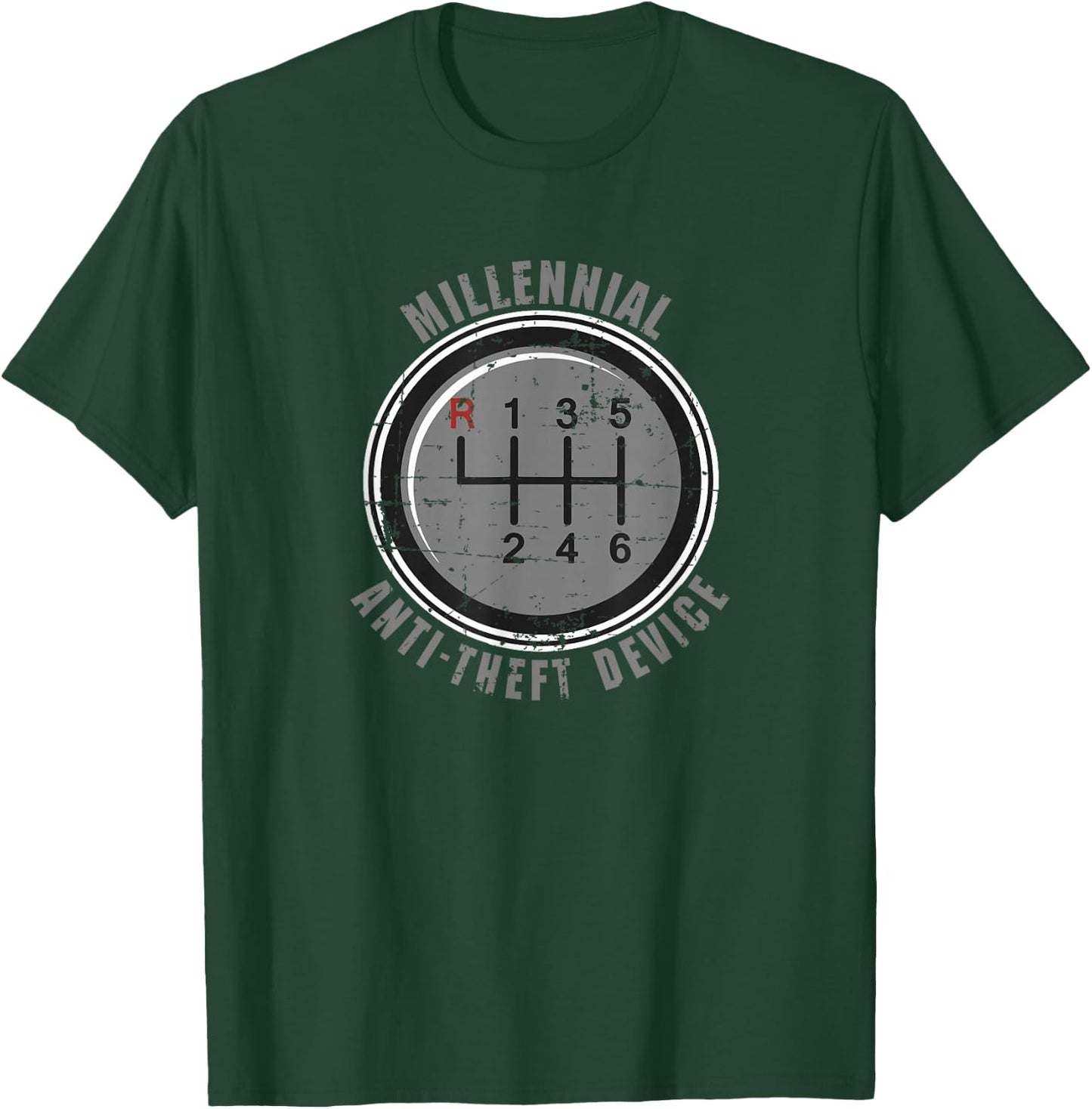 Manual Gear Box Millennial Anti-Theft Device T-Shirt - T-Shirt | Forest