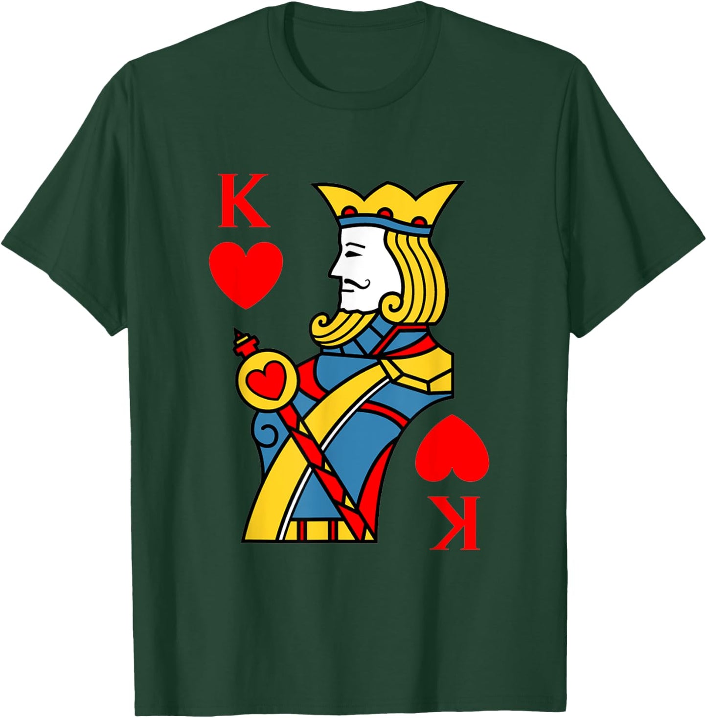 King of Hearts Playing Card Costume Halloween Deck of Cards T-Shirt - T-Shirt | Forest