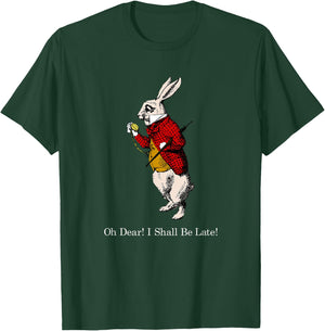 White Rabbit Oh Dear I Shall Be Late T Shirt T-Shirt - T-Shirt | Forest