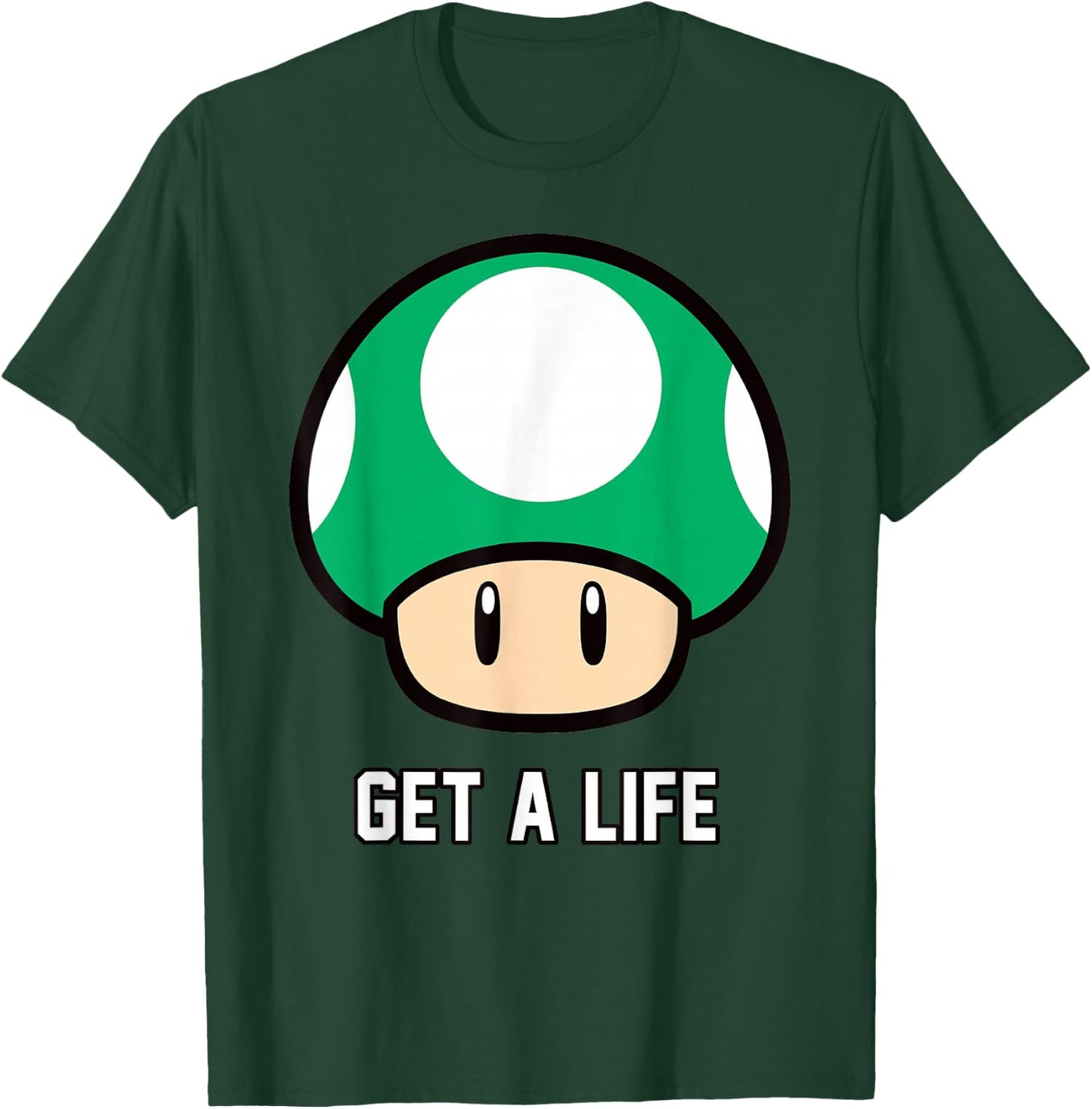 Super Mario 1-Up Mushroom Get A Life T-Shirt - T-Shirt | Forest