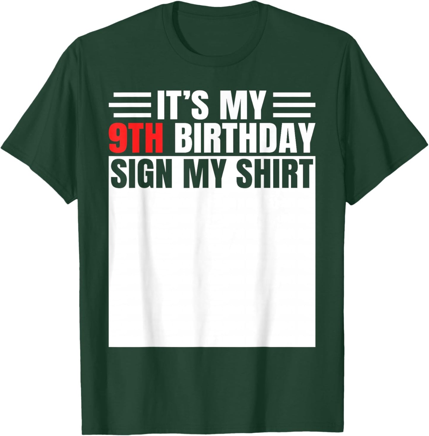 It's My 9th Birthday Funny 9 Year Old Bday Boys Girls T-Shirt - T-Shirt | Forest