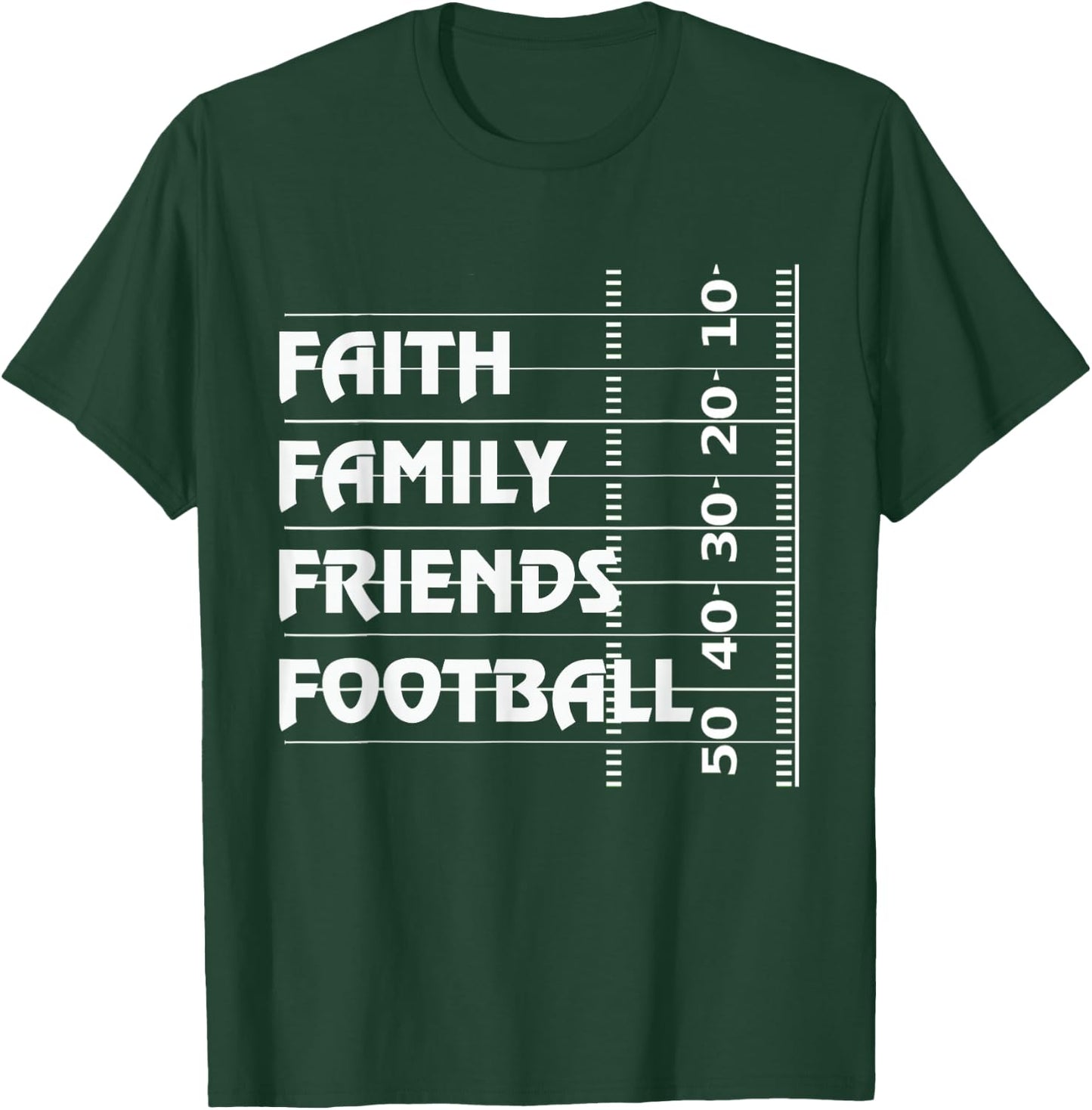Faith Family Friends Football T-Shirt - T-Shirt | Forest