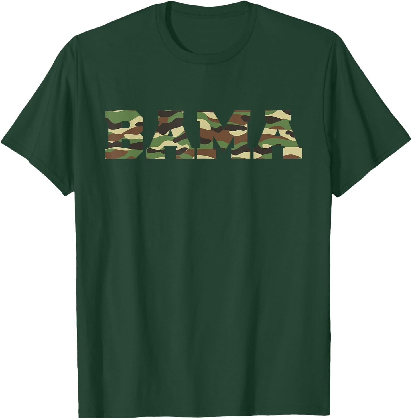 ALABAMA Pride Bold Green Camouflage College Sports Font T-Shirt - T-Shirt | Forest