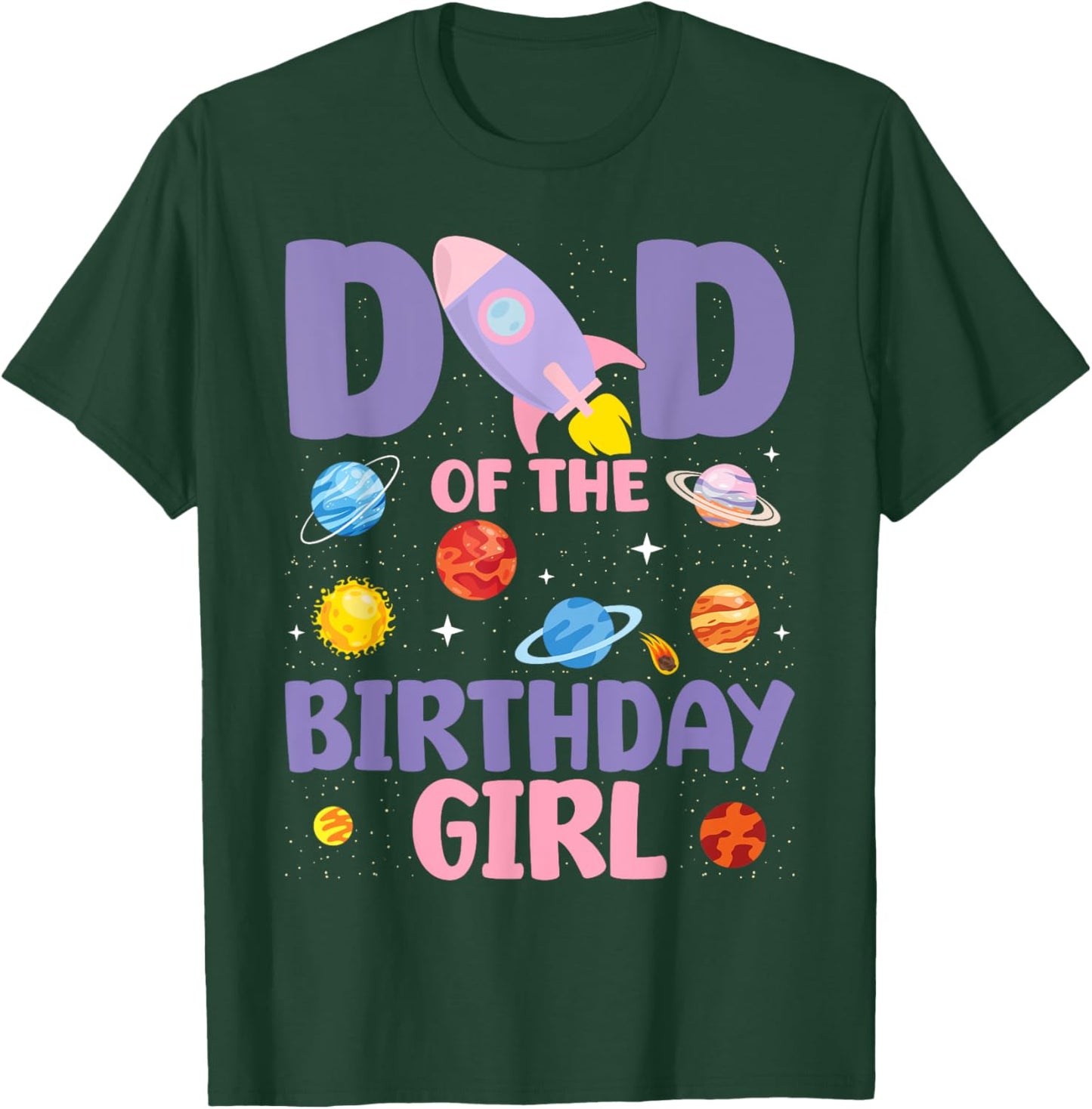 Two The Moon Dad Of the Birthday Girl Astronaut Family Party T-Shirt - T-Shirt | Forest