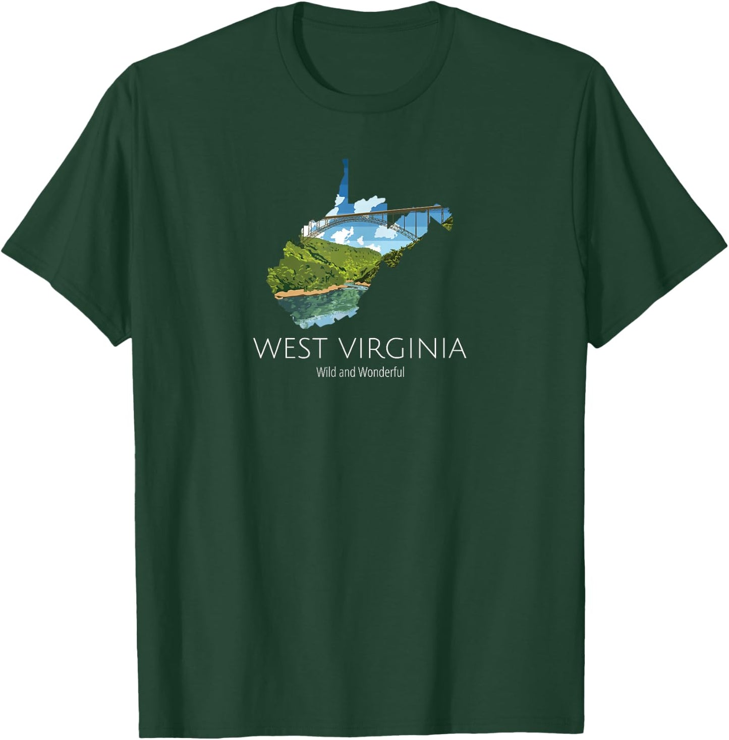 West Virginia Proud State Motto Wild And Wonderful T-Shirt - T-Shirt | Forest