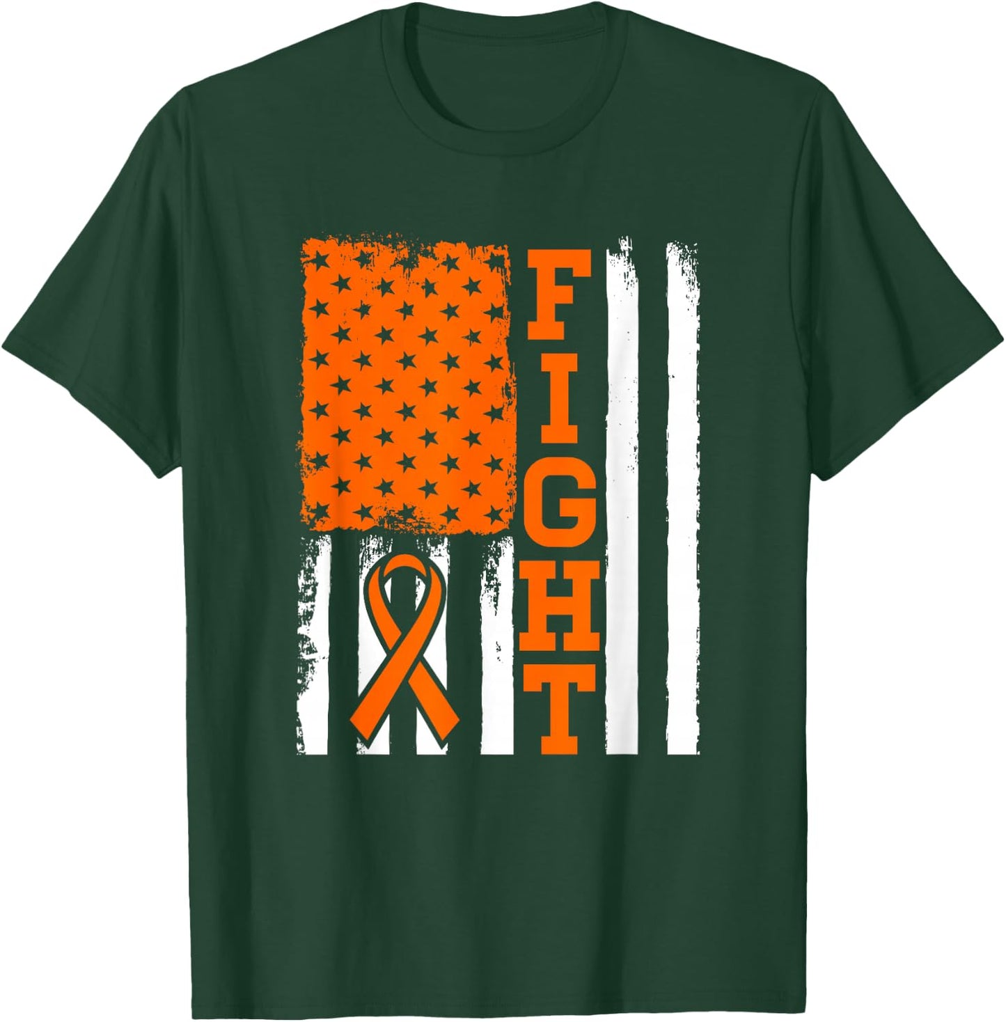 Fight Flag - Leukemia Cancer Shirt Gift Leukemia Fighter T-Shirt - T-Shirt | Forest