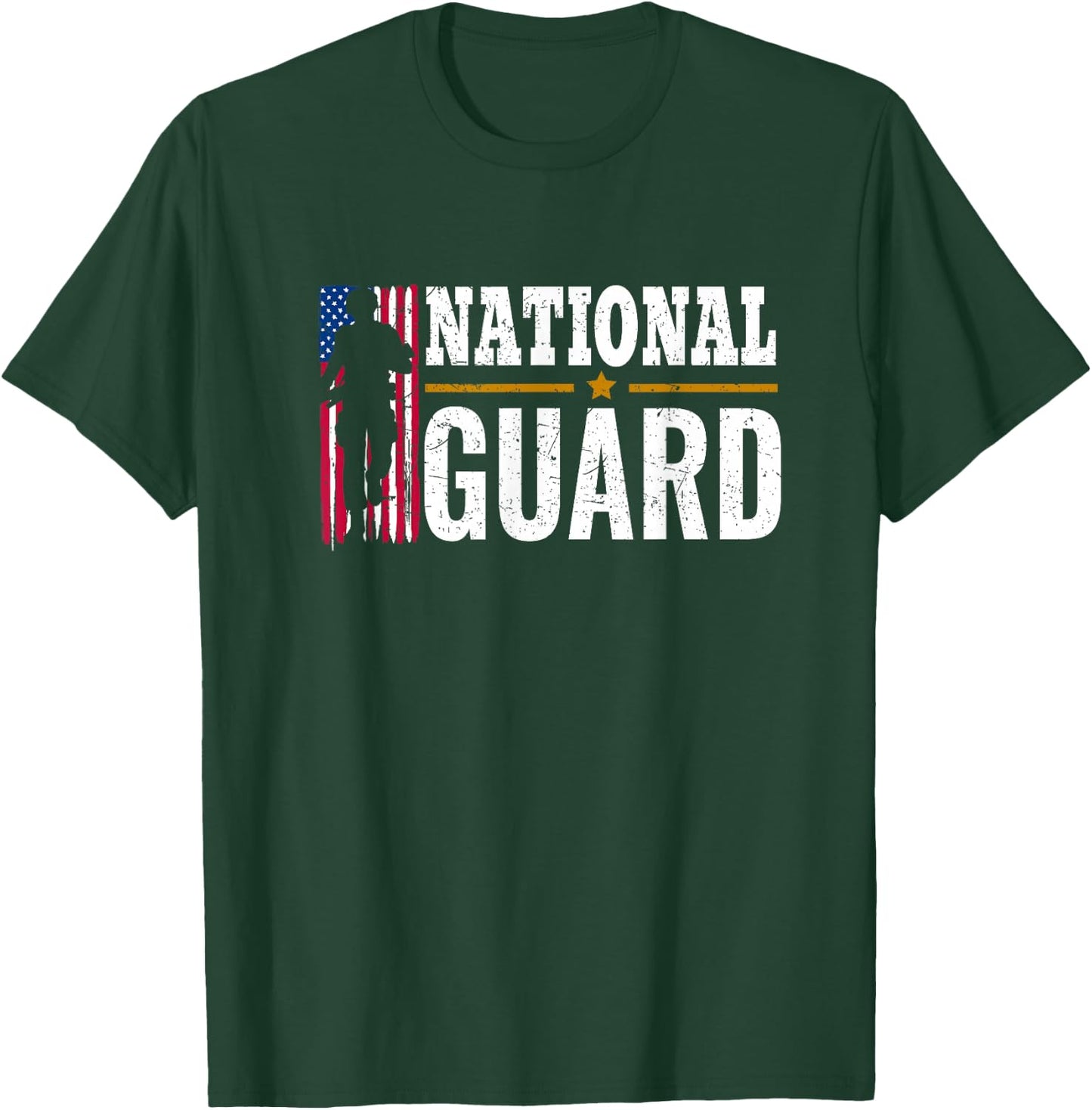 National Guard American Flag Proud T-Shirt - T-Shirt | Forest