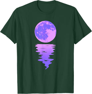 Vaporwave Aesthetic Purple Moon Pastel Moonlight Graphic T-Shirt - T-Shirt | Forest