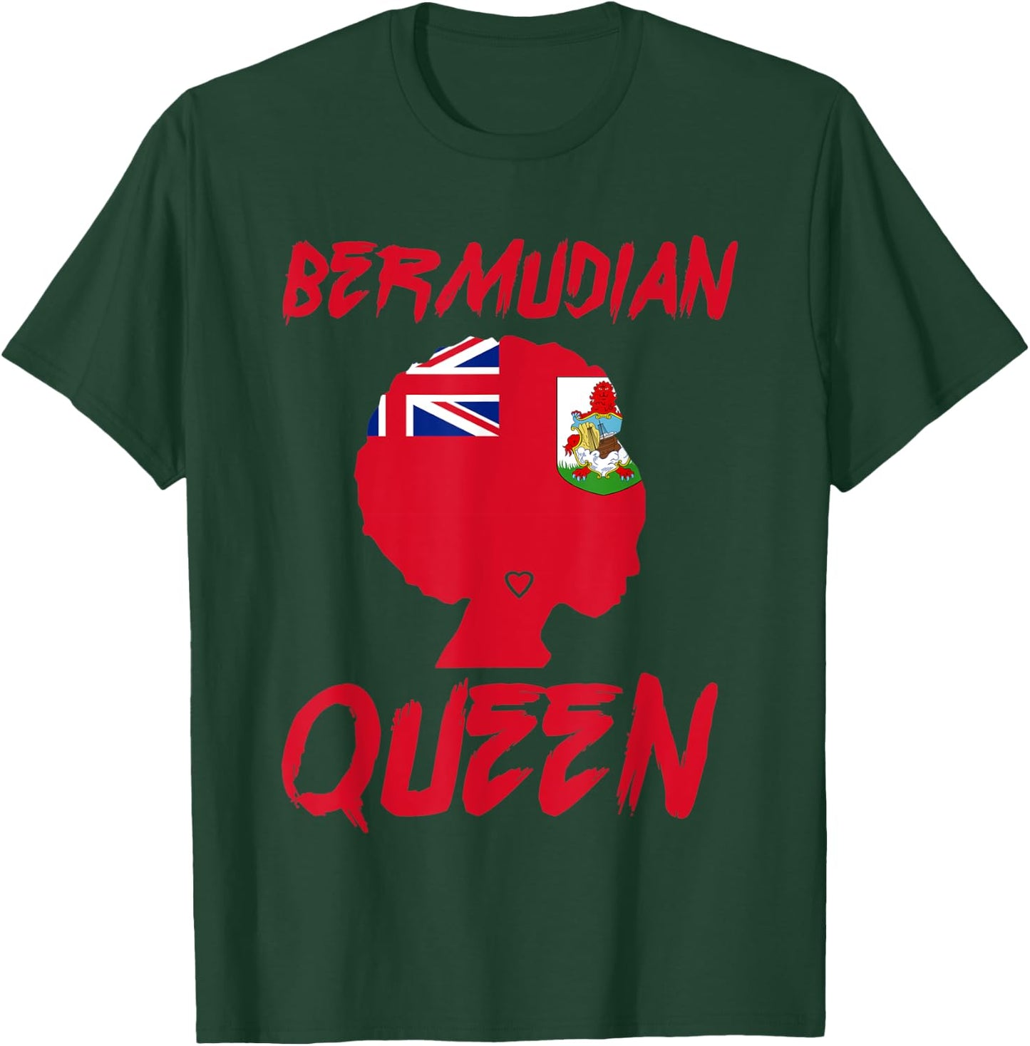 Bermudian Queen Bermuda Flag Afro Pride Proud Culture Pride T-Shirt - T-Shirt | Forest