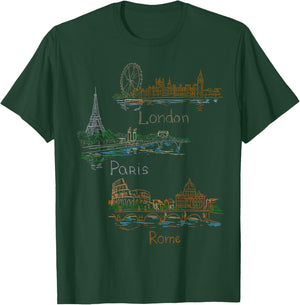 London Paris Rome Shirt T-Shirt - T-Shirt | Forest