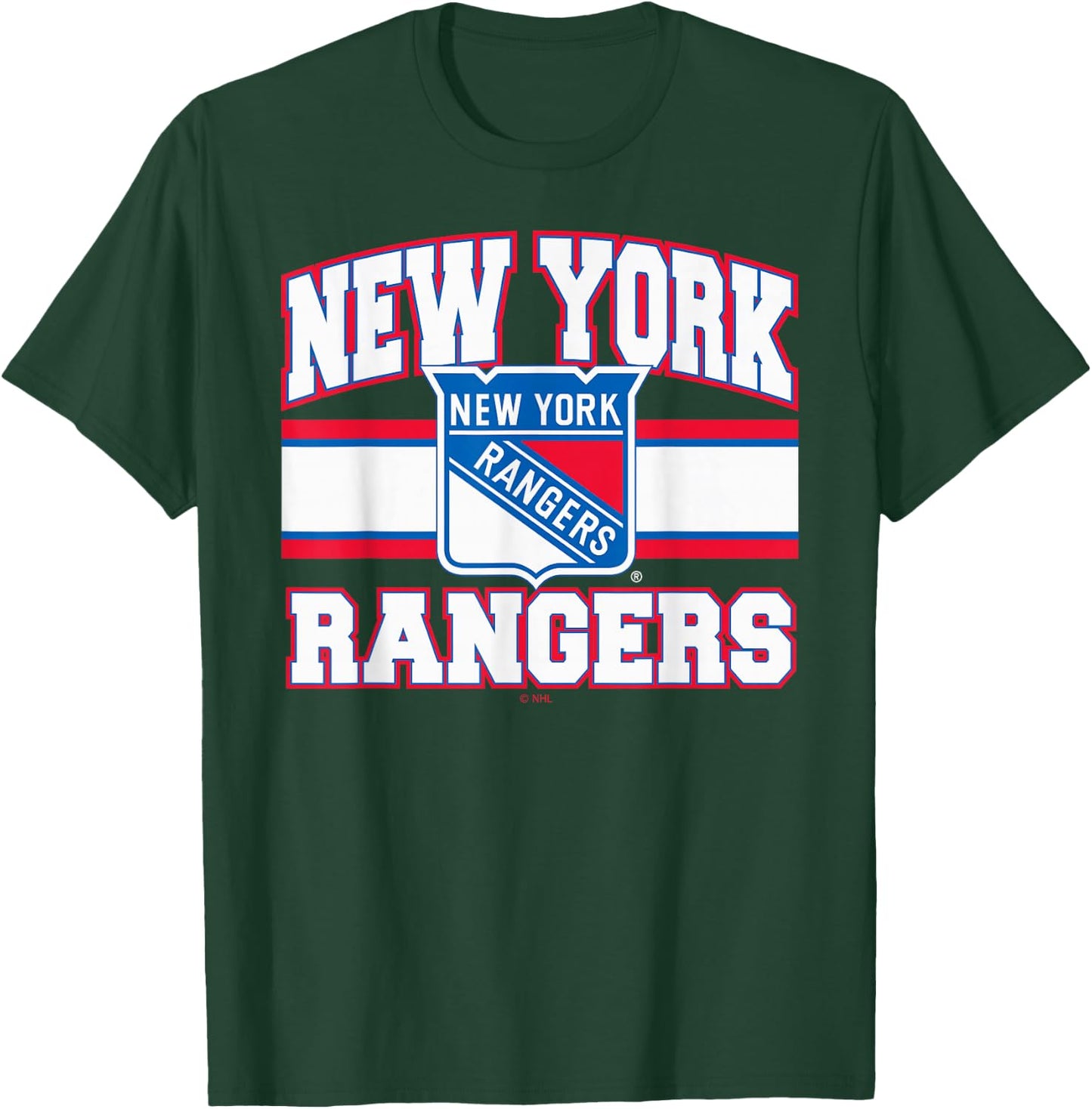 New York Rangers Stripe Black Officially Licensed T-Shirt - T-Shirt | Forest