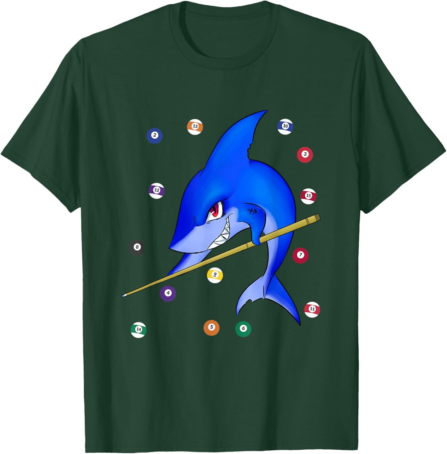 Funny Billiards pool shark male T-Shirt - T-Shirt | Forest