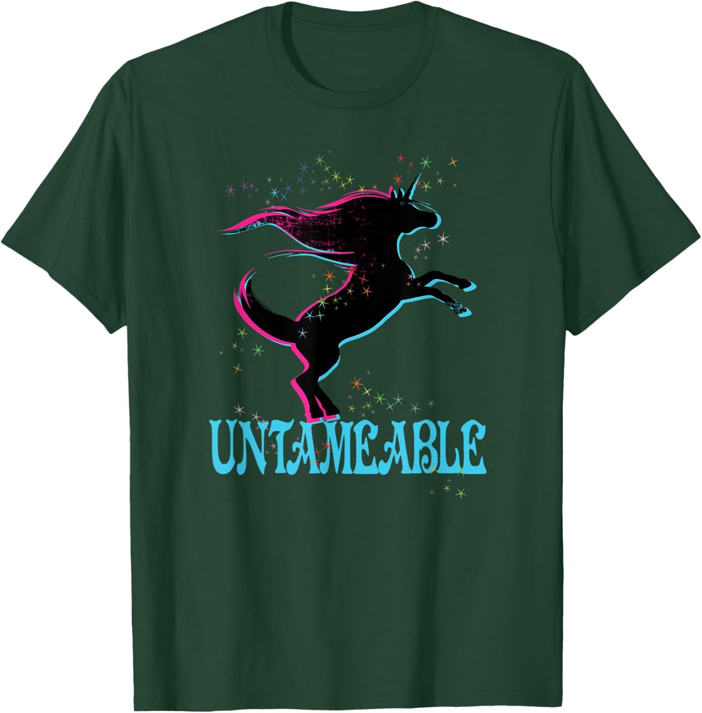 Retro Unicorn Untameable Shirt 80's Free Freedom Wild Spirit T-Shirt - T-Shirt | Forest