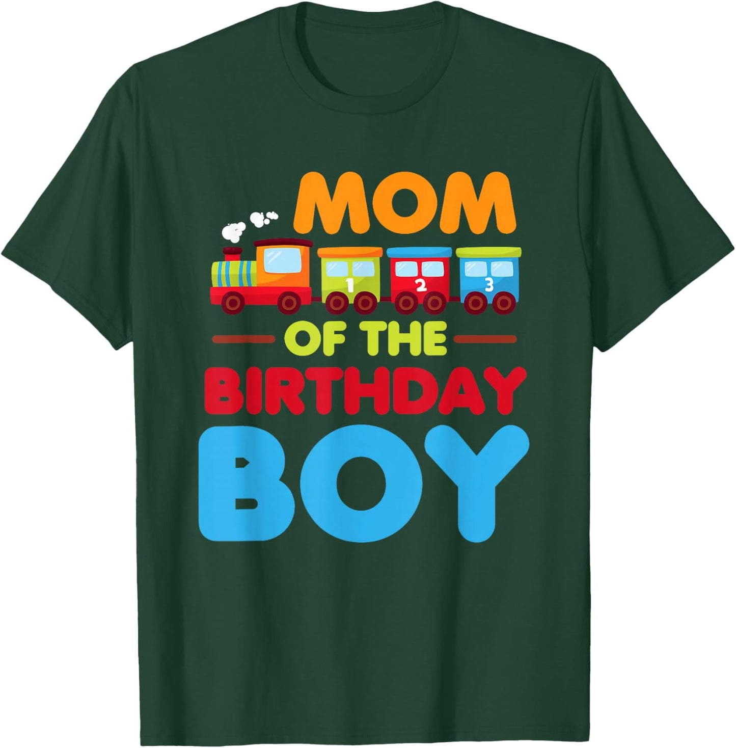 Railroad Birthday Boy Shirt | Mom of the Birthday Boy Train T-Shirt - T-Shirt | Forest