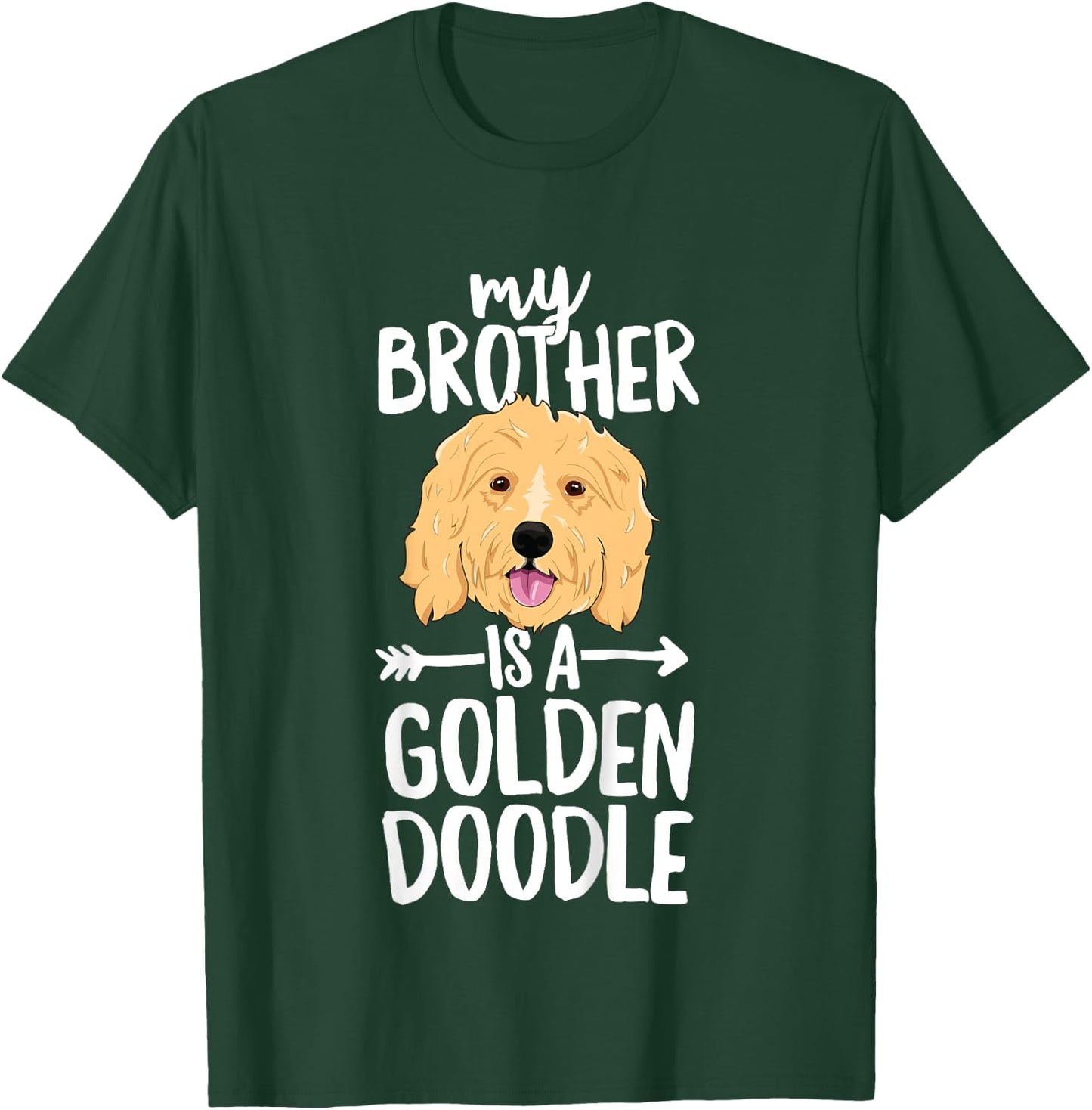 Kids My Brother Is A Goldendoodle Boy Girl Dog Family T-Shirt - T-Shirt | Forest