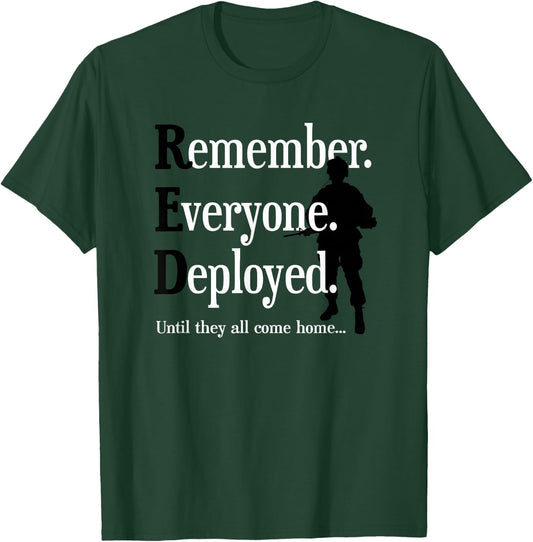 Remember Everyone Deployed Soldier Red Friday T-Shirt - T-Shirt | Forest