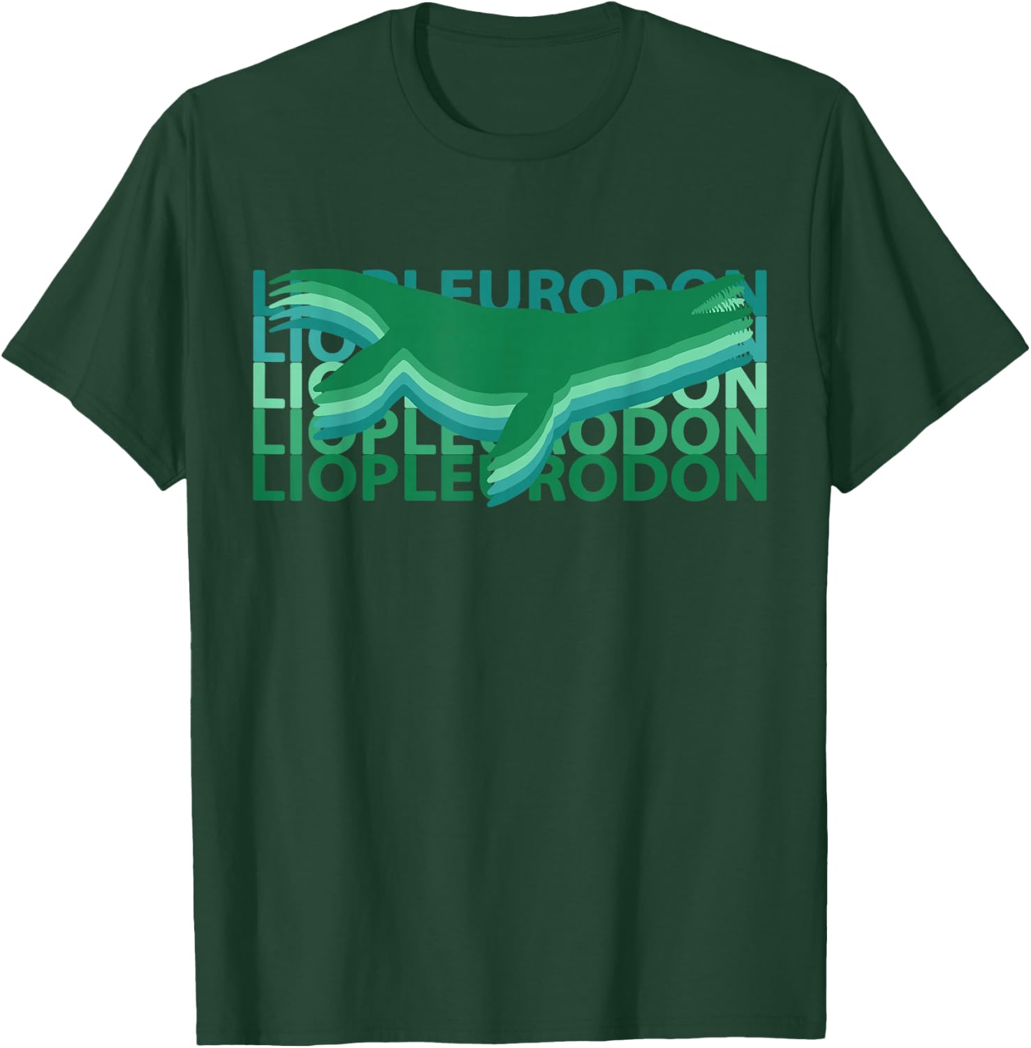 Liopleurodon Dinosaurs Vintage Repeat T-Shirt - T-Shirt | Forest
