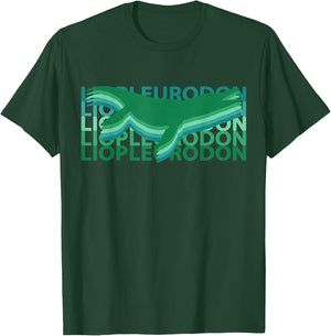 Liopleurodon Dinosaurs Vintage Repeat T-Shirt - T-Shirt | Forest