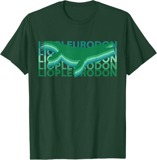 Liopleurodon Dinosaurs Vintage Repeat T-Shirt - T-Shirt | Forest