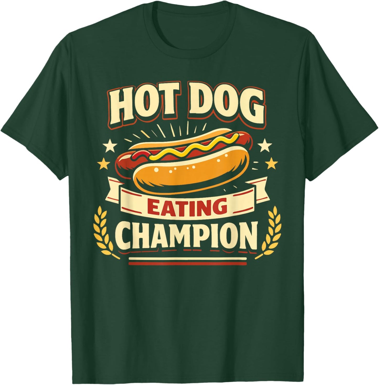 Hot Dog Adult Hot Dog Eating Champion T-Shirt - T-Shirt | Forest