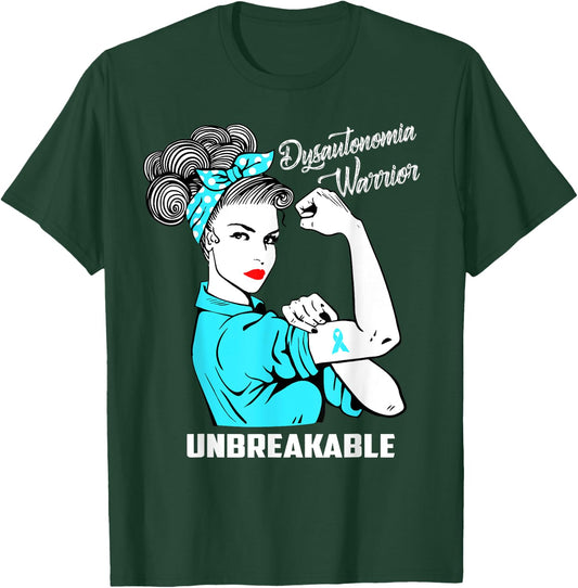 Dysautonomia Warrior Unbreakable Awareness Gift T-Shirt - T-Shirt | Forest
