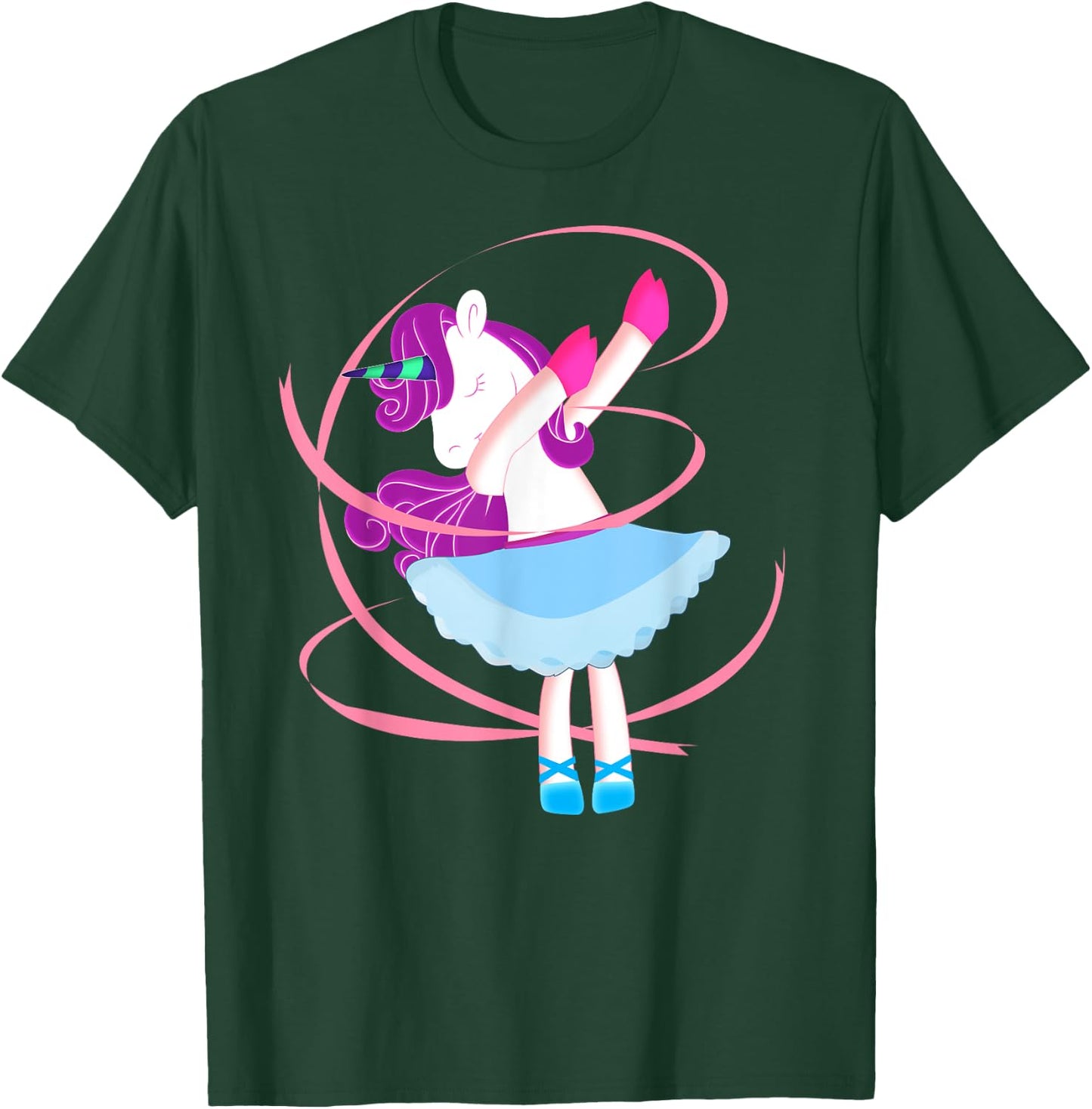 Dabbing Unicorn Shirt - Funny Unicorn Ballerina Dab T-Shirt - T-Shirt | Forest