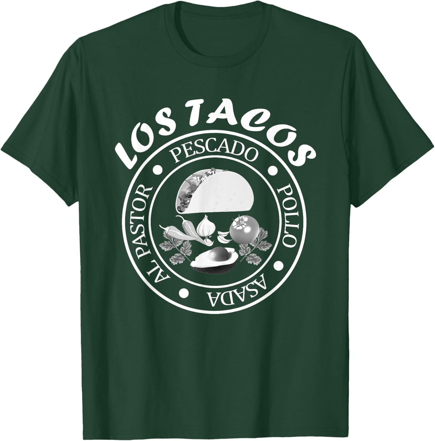 Los Tacos I Love Tacos Asada Pescado Pollo Al Pastor T-Shirt - T-Shirt | Forest