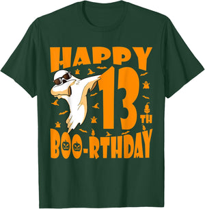 Dabbing Ghost Happy Birthday 13th Happy Boo-rthday Pumpkin T-Shirt - T-Shirt | Forest