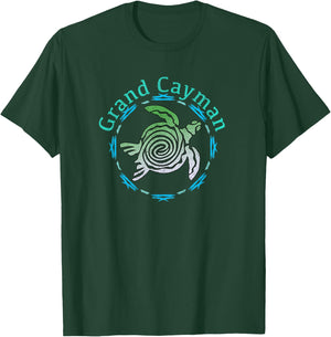 Grand Cayman Vintage Tribal Turtle Gift T-Shirt - T-Shirt | Forest