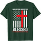 One Nation Under God Blessed American Flag Christian Cross T-Shirt - T-Shirt | Forest