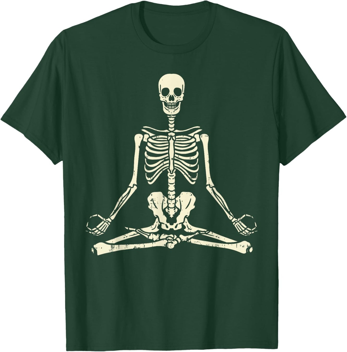 Meditating Skeleton Lotus Yoga Zen Balance Halloween Costume T-Shirt - T-Shirt | Forest