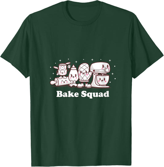 Women's Bake Squad Cute Cookie Baking Bakers Funny Chef Men Women V-Neck T-Shirt - T-Shirt | Forest