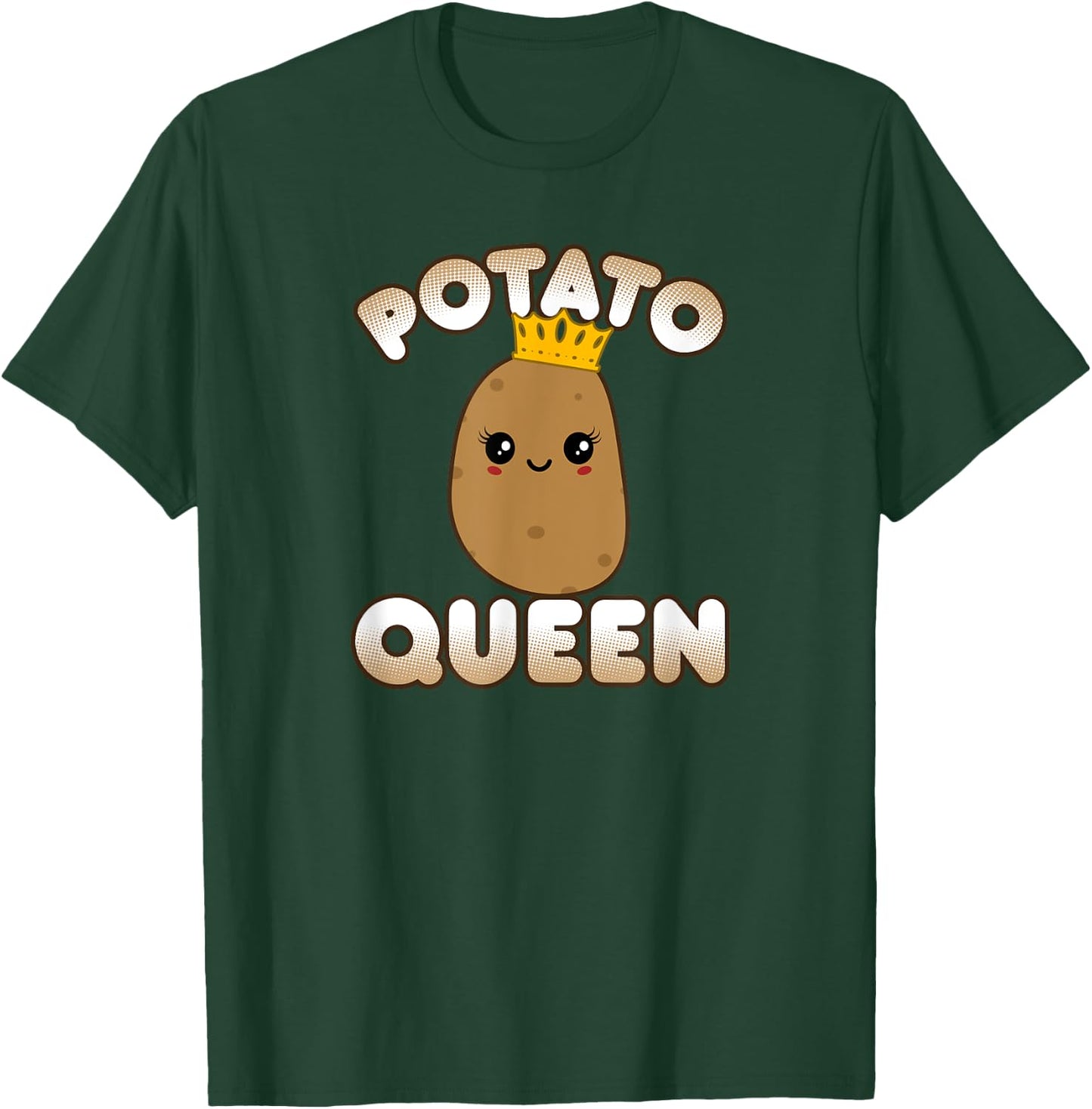 Funny Potato Cute Kawaii Style Smiling Potato Queen T-Shirt - T-Shirt | Forest