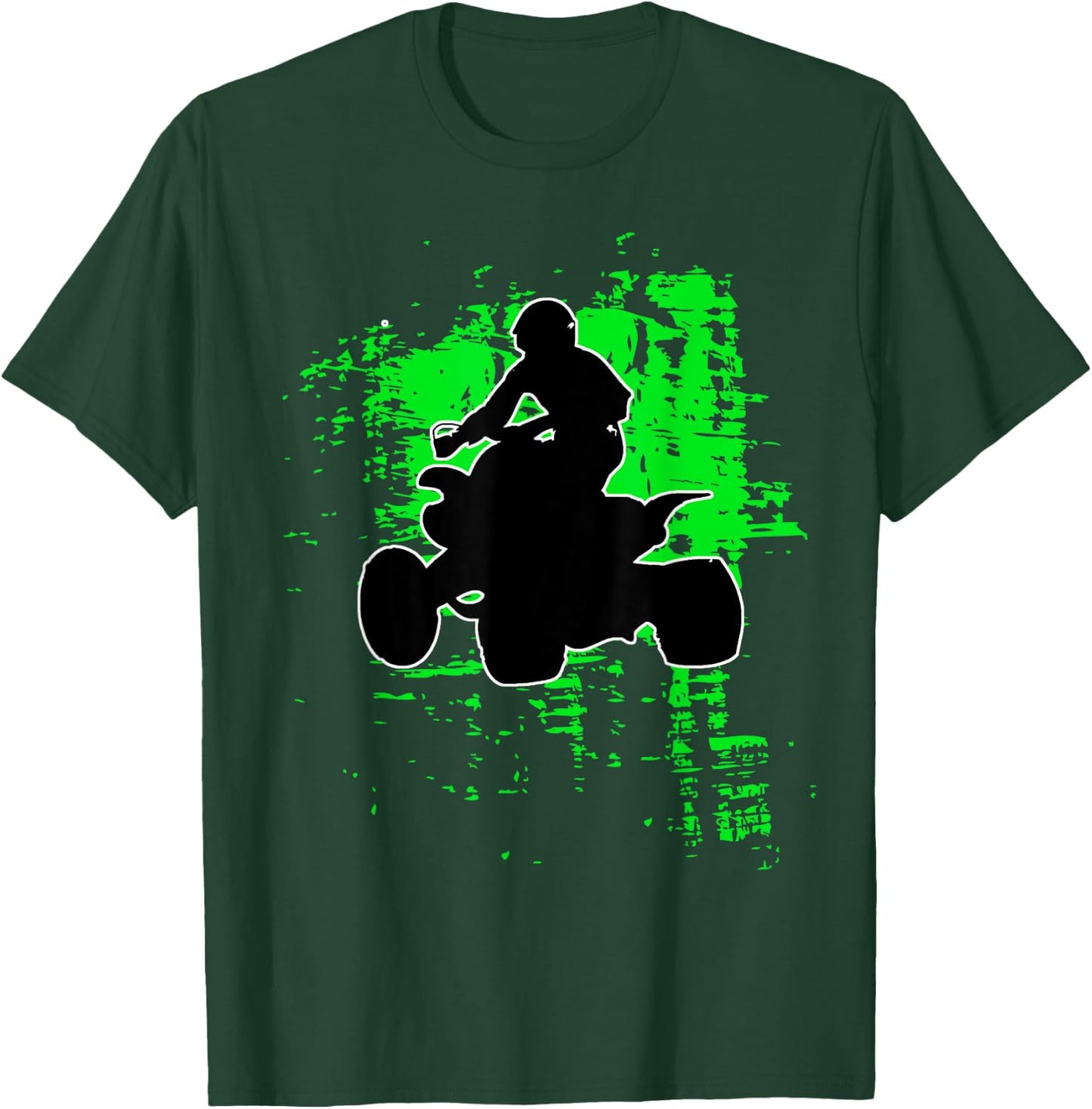Green Splatter Quad Bike ATV Shirt Four Wheeler Brap T Shirt T-Shirt - T-Shirt | Forest