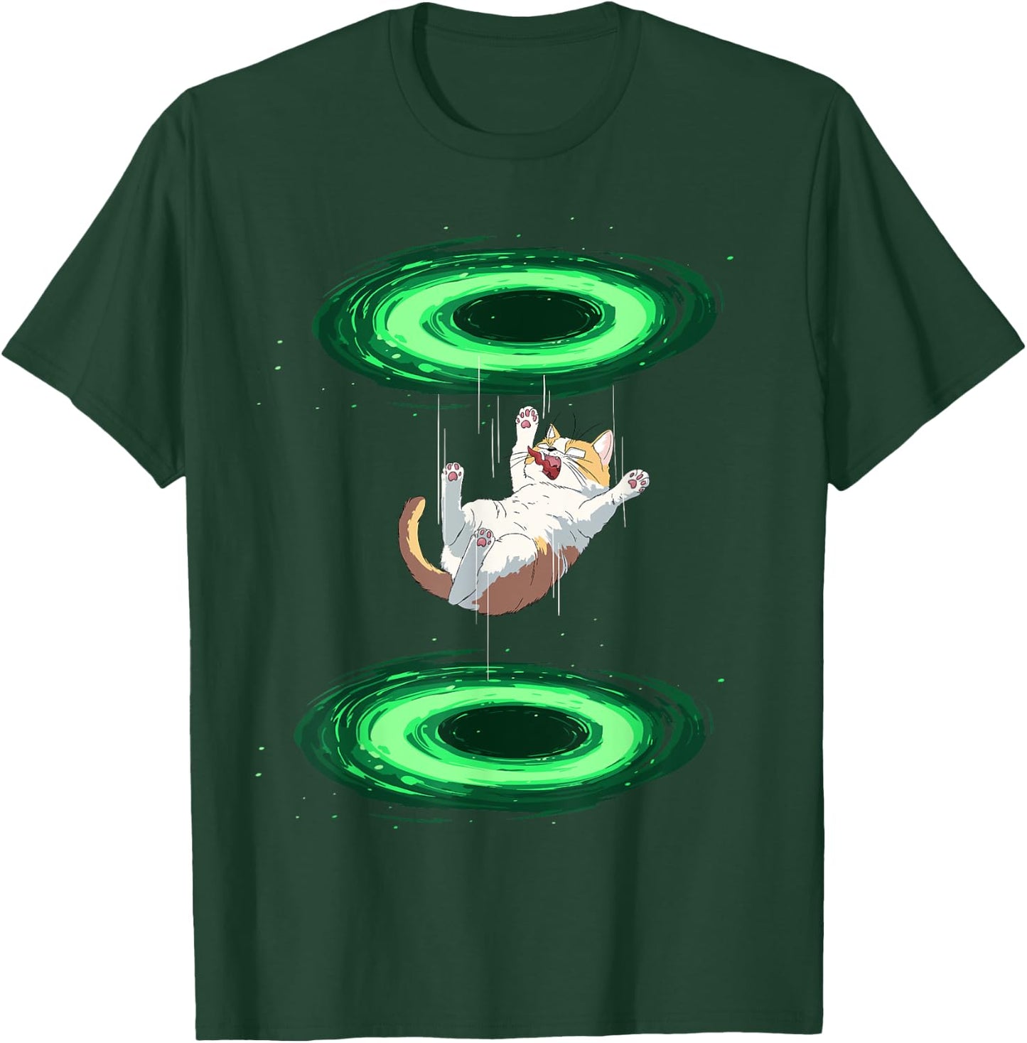 Funny Cat falls through Portal for Kitten and Cats Lovers T-Shirt - T-Shirt | Forest
