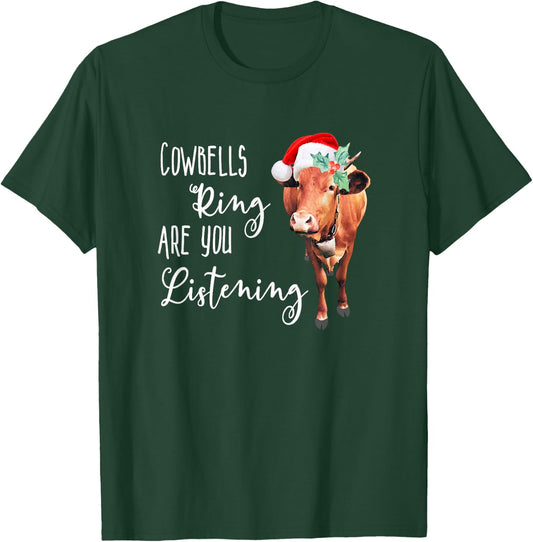 Christmas Heifer Cowbells Ring Vintage Country Gift T-Shirt - T-Shirt | Forest