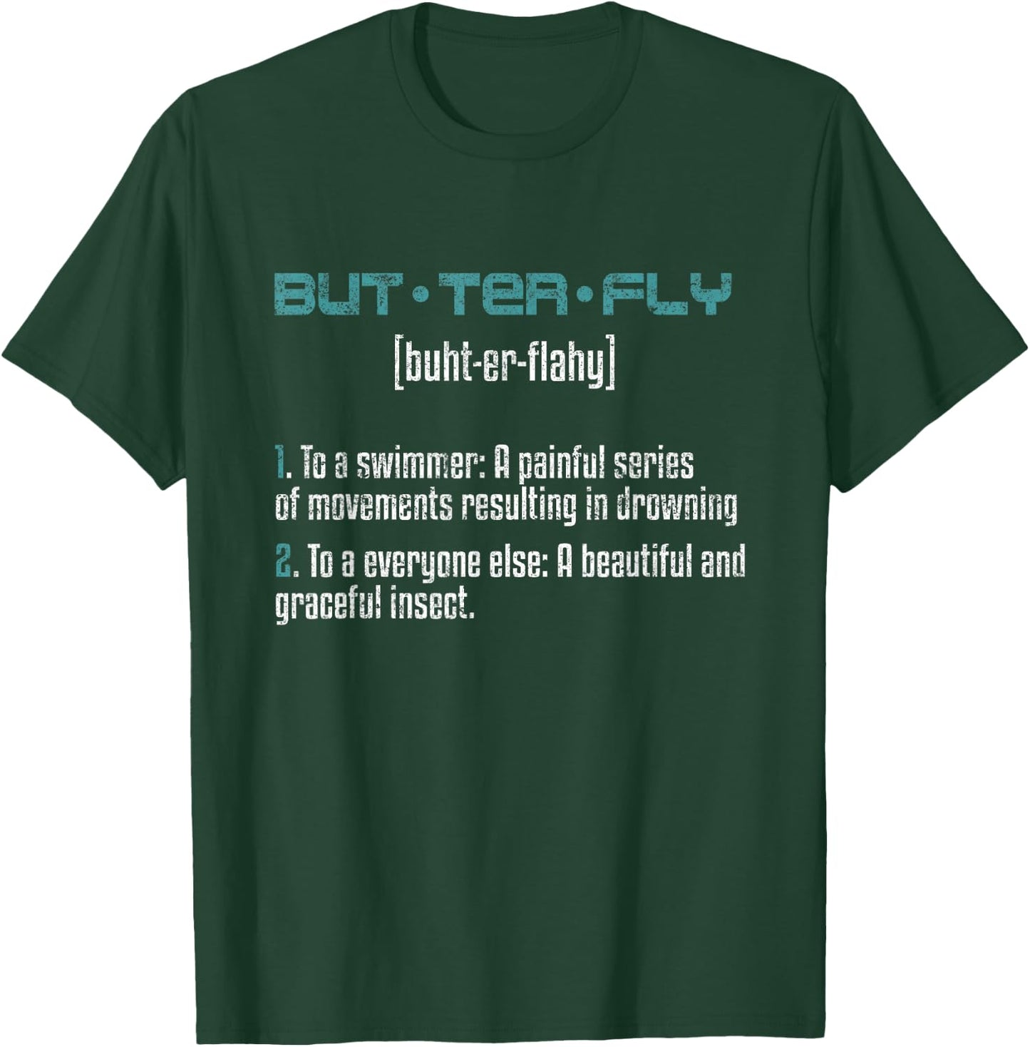 Butterfly Definition Butterfly Stroke Vintage Swimmer T-Shirt - T-Shirt | Forest