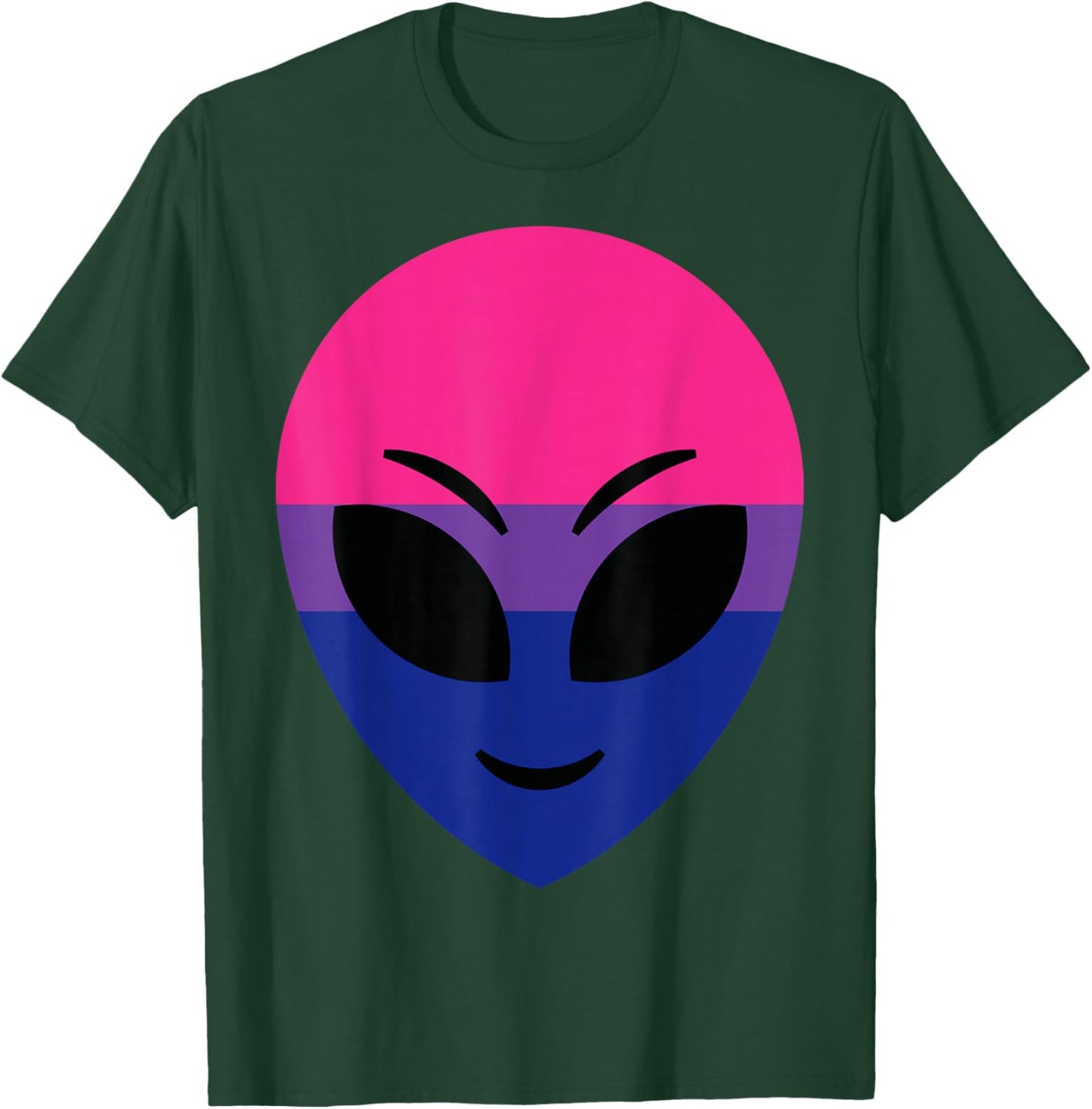 Funny Happy Alien Bisexual Pride Flag T-Shirt - T-Shirt | Forest