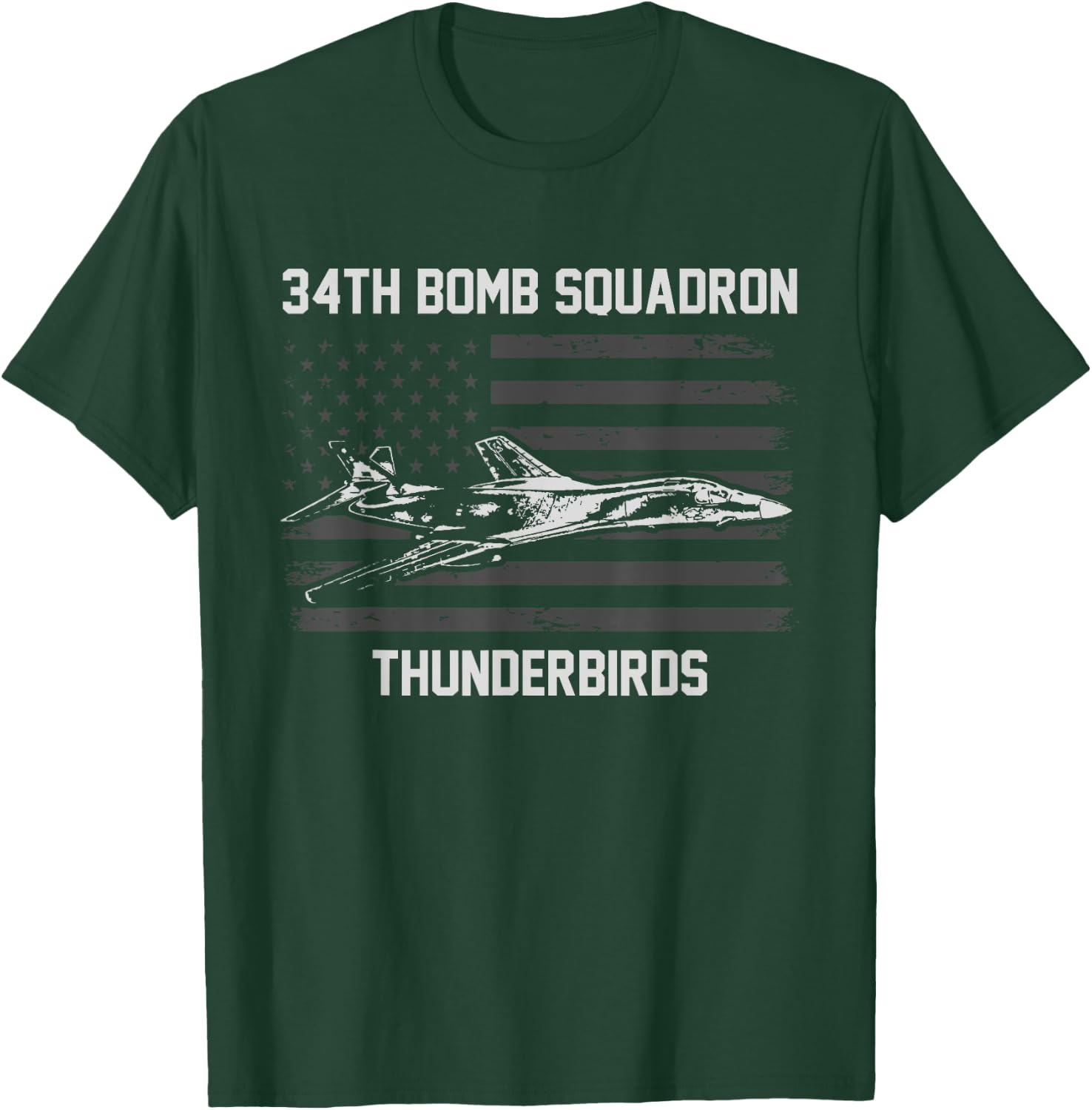 34th Bomb Squadron Thunderbirds T-Shirt - T-Shirt | Forest