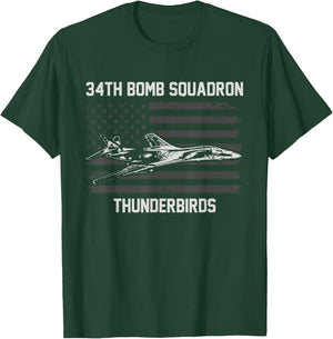 34th Bomb Squadron Thunderbirds T-Shirt - T-Shirt | Forest