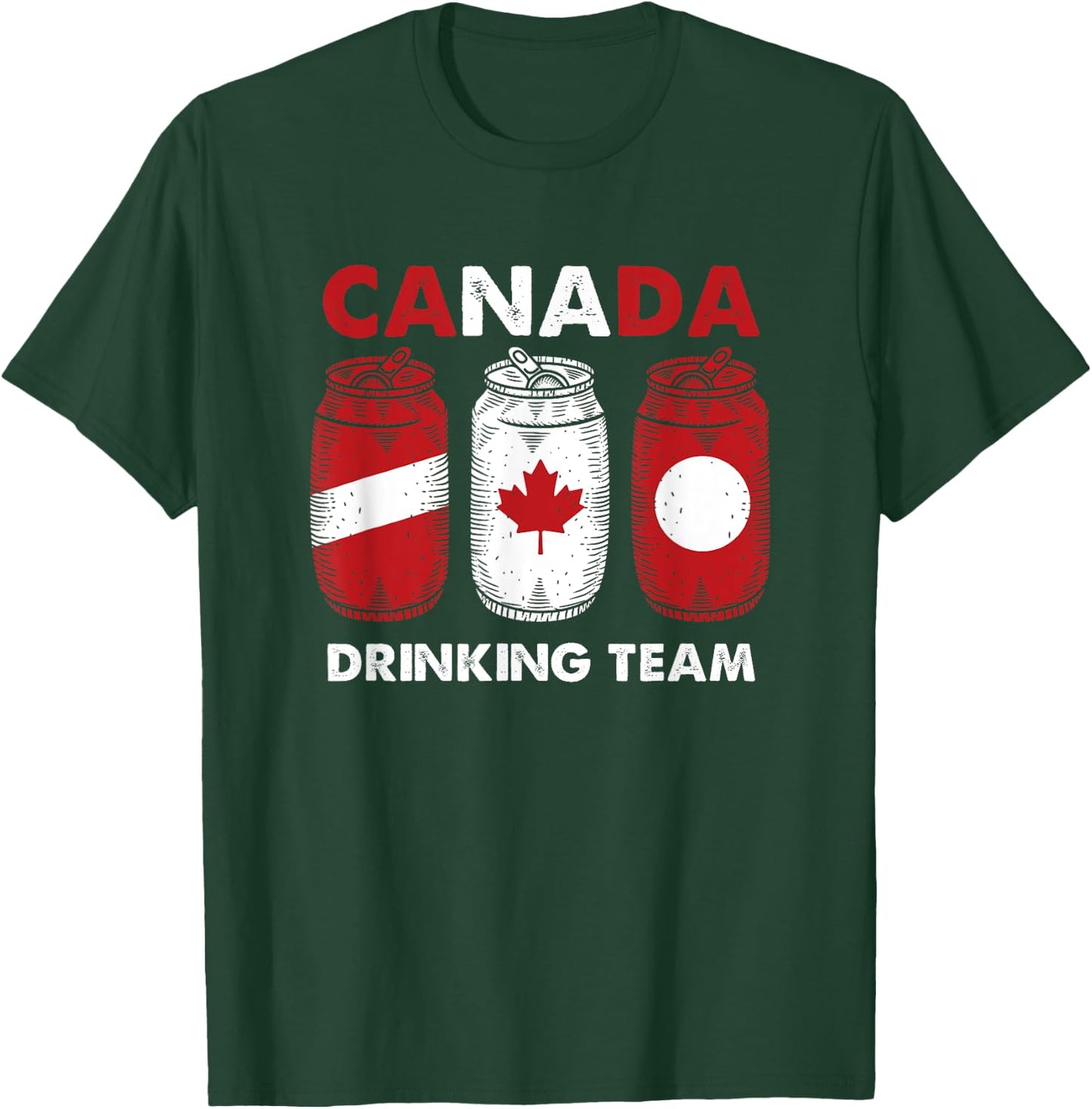 Proud Canadian Craft Drinkers Canadian Drinking Team T-Shirt - T-Shirt | Forest