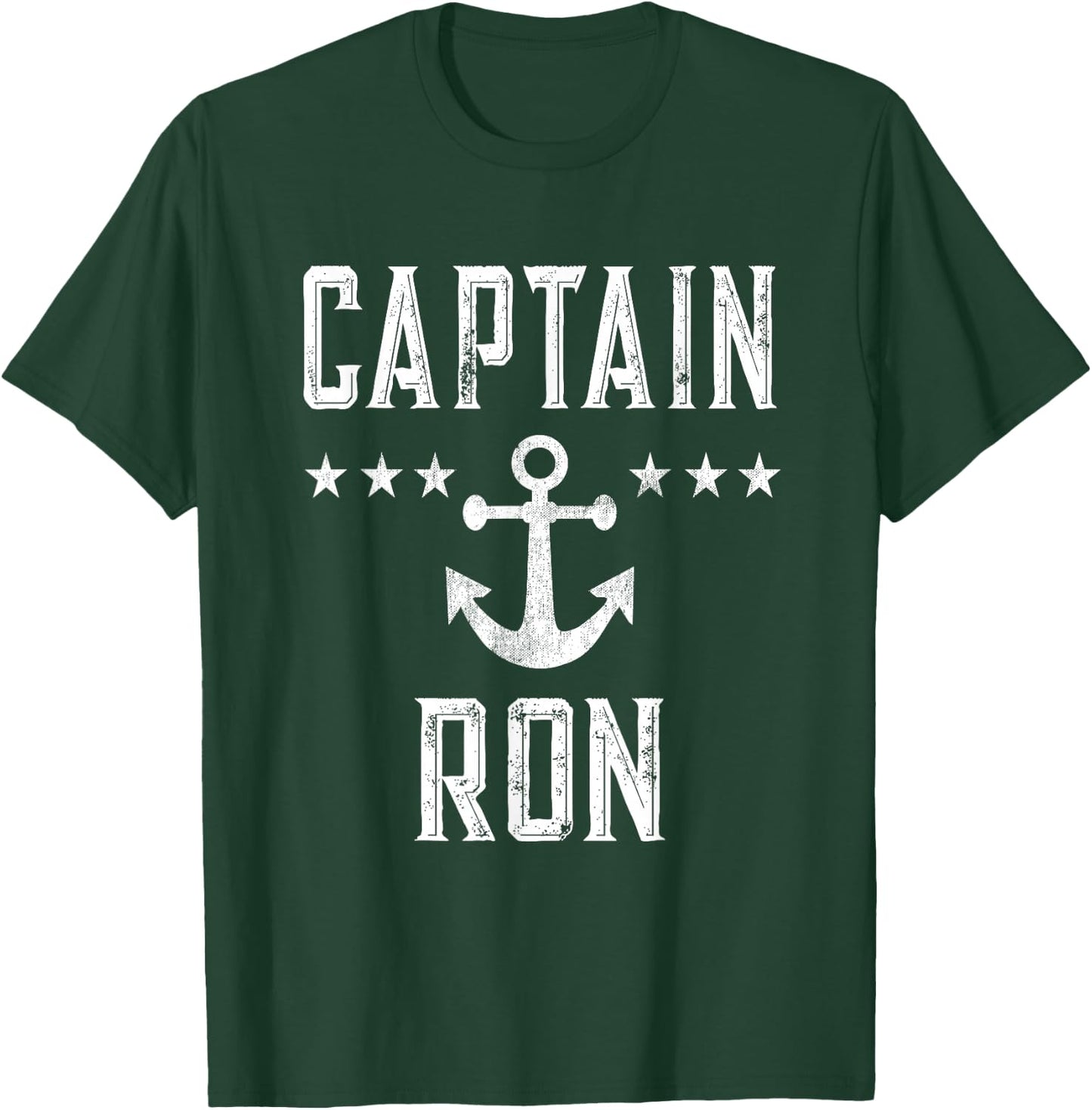 Vintage Captain Ron Family Cruise or Lake Boating T-Shirt - T-Shirt | Forest