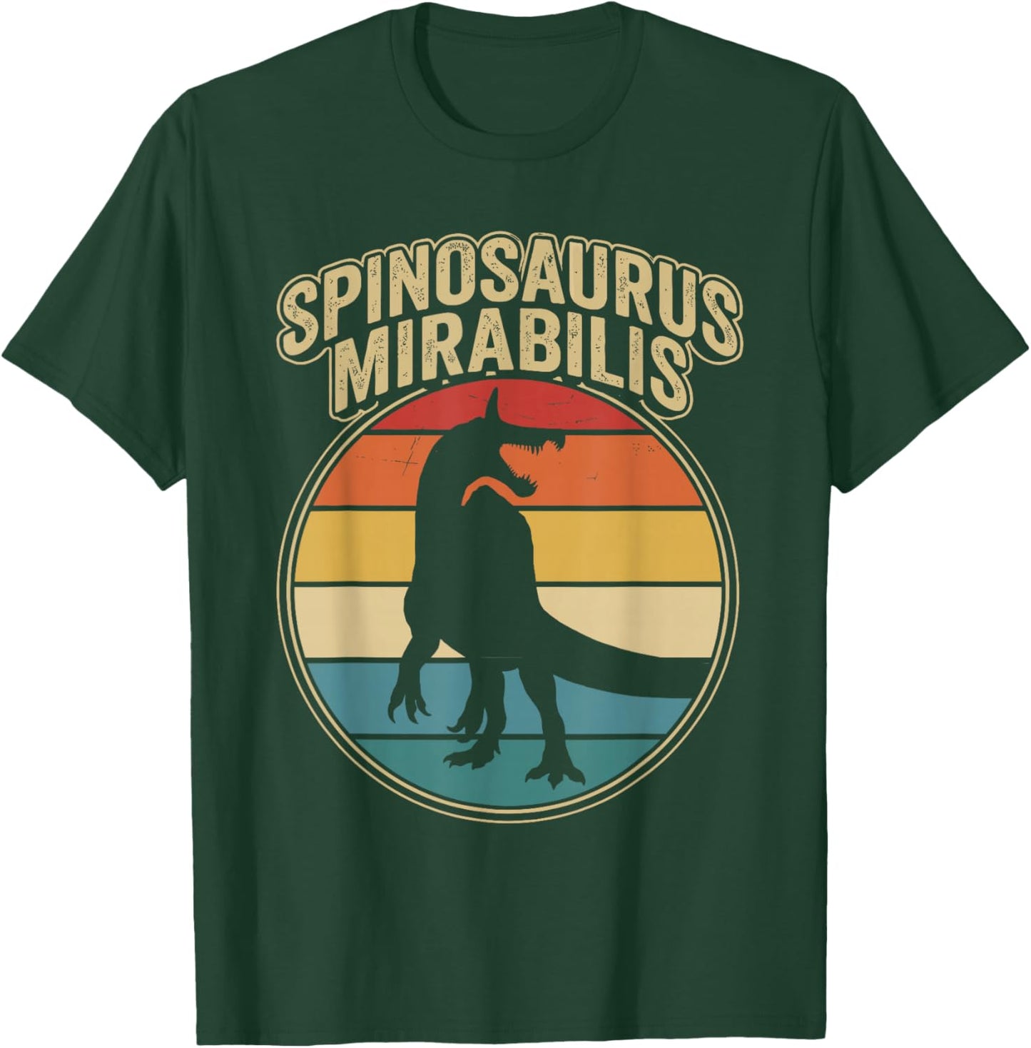 Vintage Spinosaurus Mirabilis Roaring Prehistoric Dinosaur T-Shirt - T-Shirt | Forest