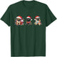 Christmas Fawn and Black Pugs Santa Pugs T-Shirt - T-Shirt | Forest