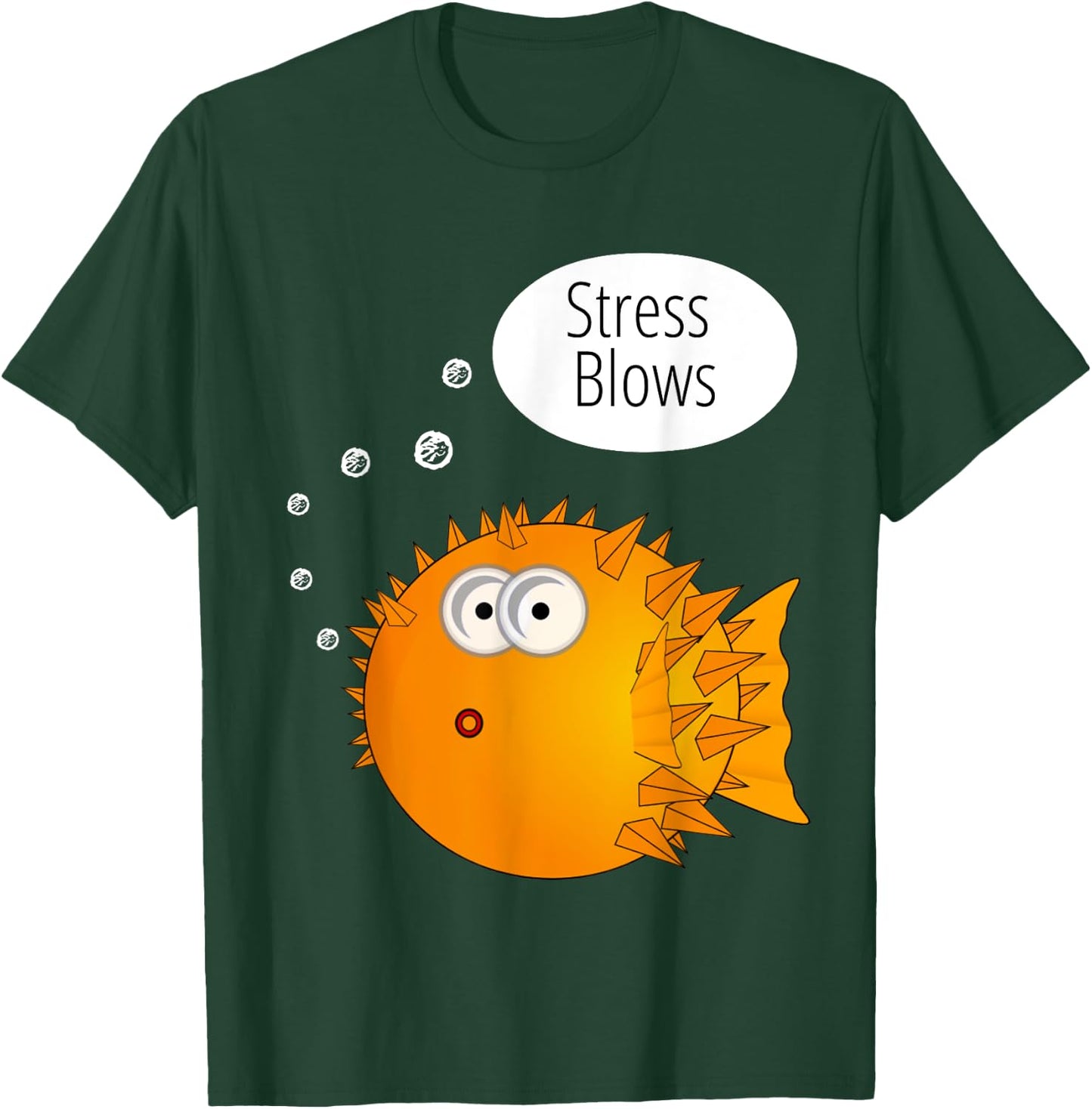 Cool Stress Blows Blow Fish Beach Top Gifts Men Women Kids T-Shirt - T-Shirt | Forest