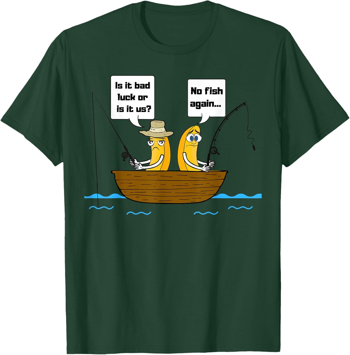 No Bananas on the Boat Fishing T-Shirt - T-Shirt | Forest