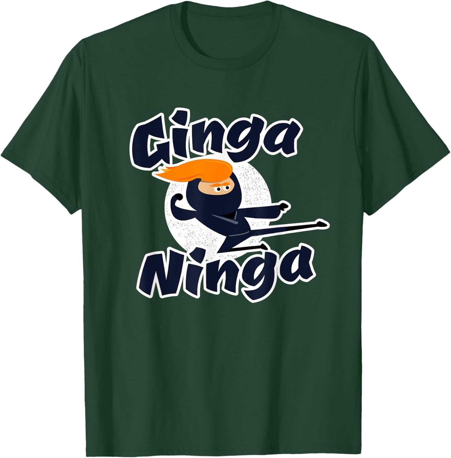 Ginga Ninga - Funny Redhead Ninja Ginger Hair T-Shirt - T-Shirt | Forest