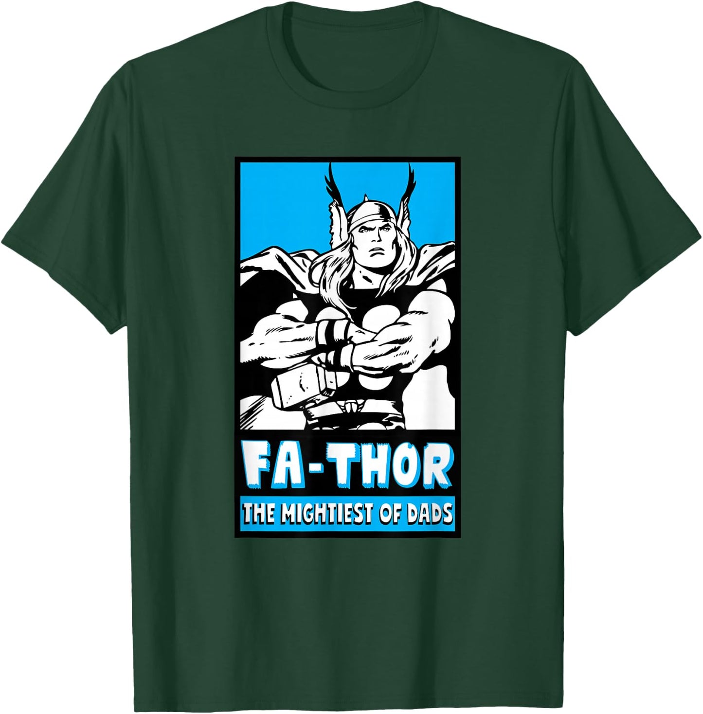 Marvel FA-Thor Mightiest of Dads Retro Poster Father's Day T-Shirt - T-Shirt | Forest