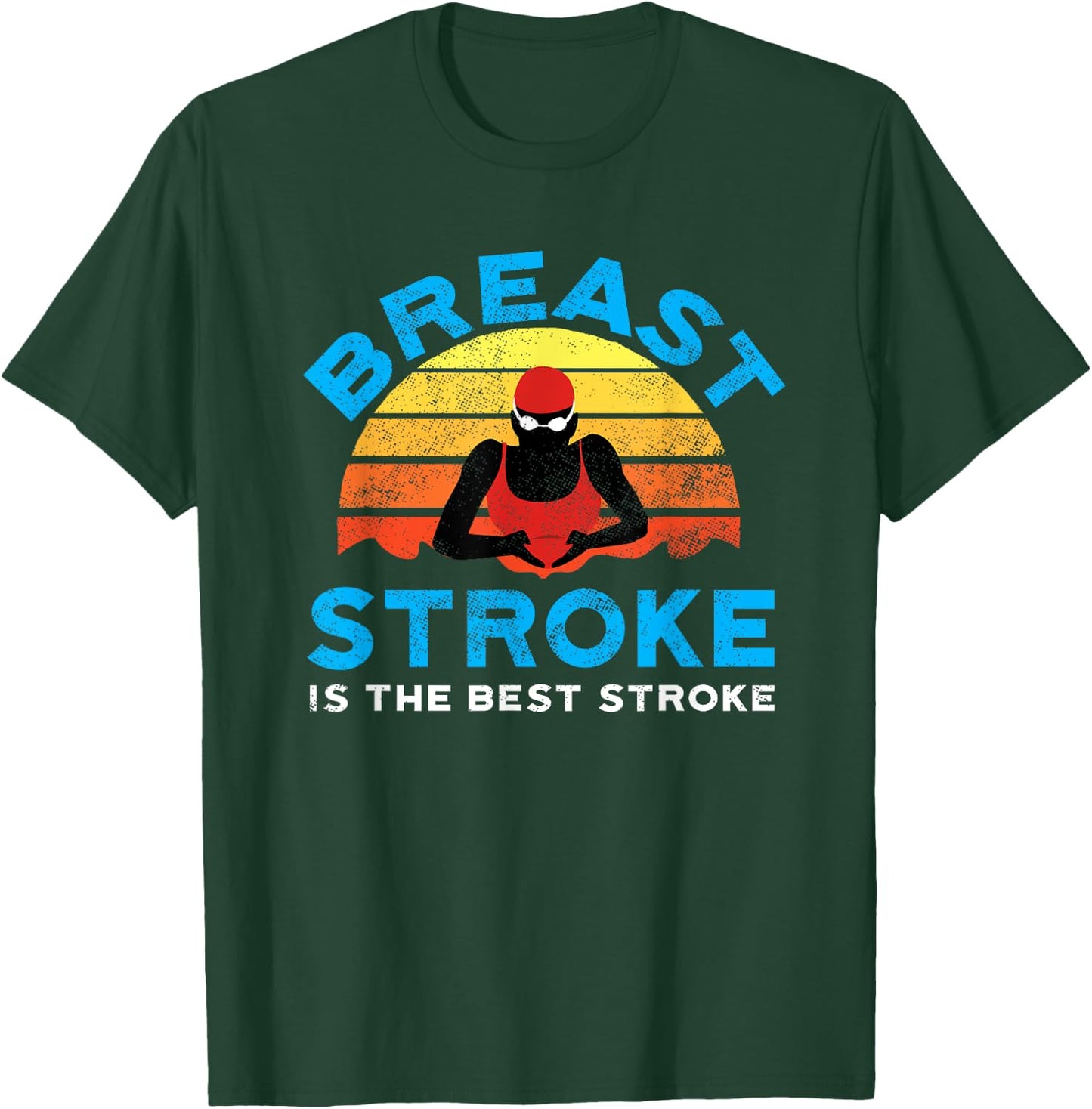 Retro Breast Stroke Swimmer by Awesome Swim T-Shirt - T-Shirt | Forest